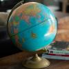 Globe and books