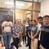 Amy Palmer with students in Mumbai