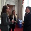 2016 AAAS “CASE” workshop competition winners Angela Boag and Sarah Welsh-Huggins speaking with U.S. Senator Cory Gardner.