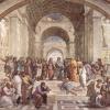 Sistine Chapel painting of Aristotle and others philosophers