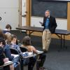 Instructor lecturing in classroom