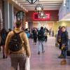Students walk across the UMC
