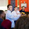 Ben Kirshner works with group of students