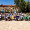 Group of fraternities on campus during bid day