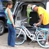 Student working on bike