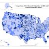 Map graphic of comparison of net domestic migration in 2006 and 2014