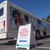Blood donation bus.