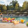 Campus community members enjoy the Buff Pool 