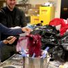 Students dye scarfs using insect-based dyes