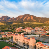 aerial view of Folsom Field and CU Boulder campus