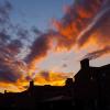 sunset on campus