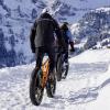 Mountain biking in snow