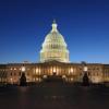 Capitol Hill building at dusk