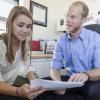Student meeting with career counselor
