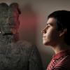 Nick Bertrand in front of terracotta warrior