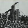Old black-and-white photo of the engineering building on CU Boulder campus