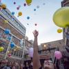 Students release biodegradable balloons as part of class project