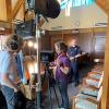CUPD Deputy Chief Mark Heyart prepares to appear in a training video to support the launch of TV-LAP.
