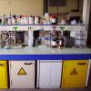 a workbench in a chemistry lab