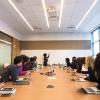 Employees engage in a workshop