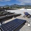 solar panels on campus rooftop
