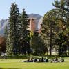 Class being held outside on the quad