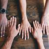 Human hands on a table