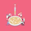 illustration of scientists creating medical treatment