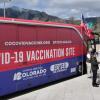 Mobile COVID-19 vaccine clinic bus.