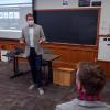 A professor lecturing a class
