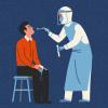 illustration of person being tested for COVID-19