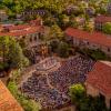 aerial of Mary Rippon Outdoor Theatre with full house