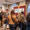Students visit booths at the spring Involvement Fair