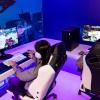 Students playing video games in the new gaming lounge