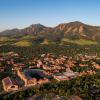 Early morning aerial of CU Boulder