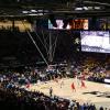 The CU men's basketball team plays an opponent at the CU Events Center.