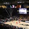 men's basketball team playing in the CU Events Center