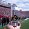 Aluminum water bottle by Ball Company as shown during the CU-Nebraska game on Sept. 7, 2019. (Photo by Glenn Asakawa/University of Colorado)