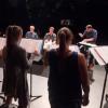 Singers and faculty workshop a new piece in the CU New Opera Workshop