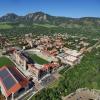An aerial view of the CU Boulder campus