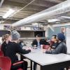 Students networking at the Idea Forge
