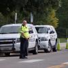 CUPD officer directing traffic
