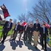 The 2022 Conference on World Affairs procession through international flags