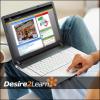 A person uses a computer, and the text reads "Desire 2 Learn"