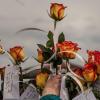 Photo of roses and notes at King Soopers memorial
