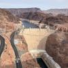 A dam surrounded by rocky terrain
