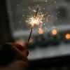 Someone holding a small sparkler