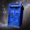 Doctor Who phone booth in outer space