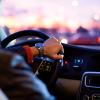 Man driving in car