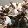 Students in classroom wearing wasks